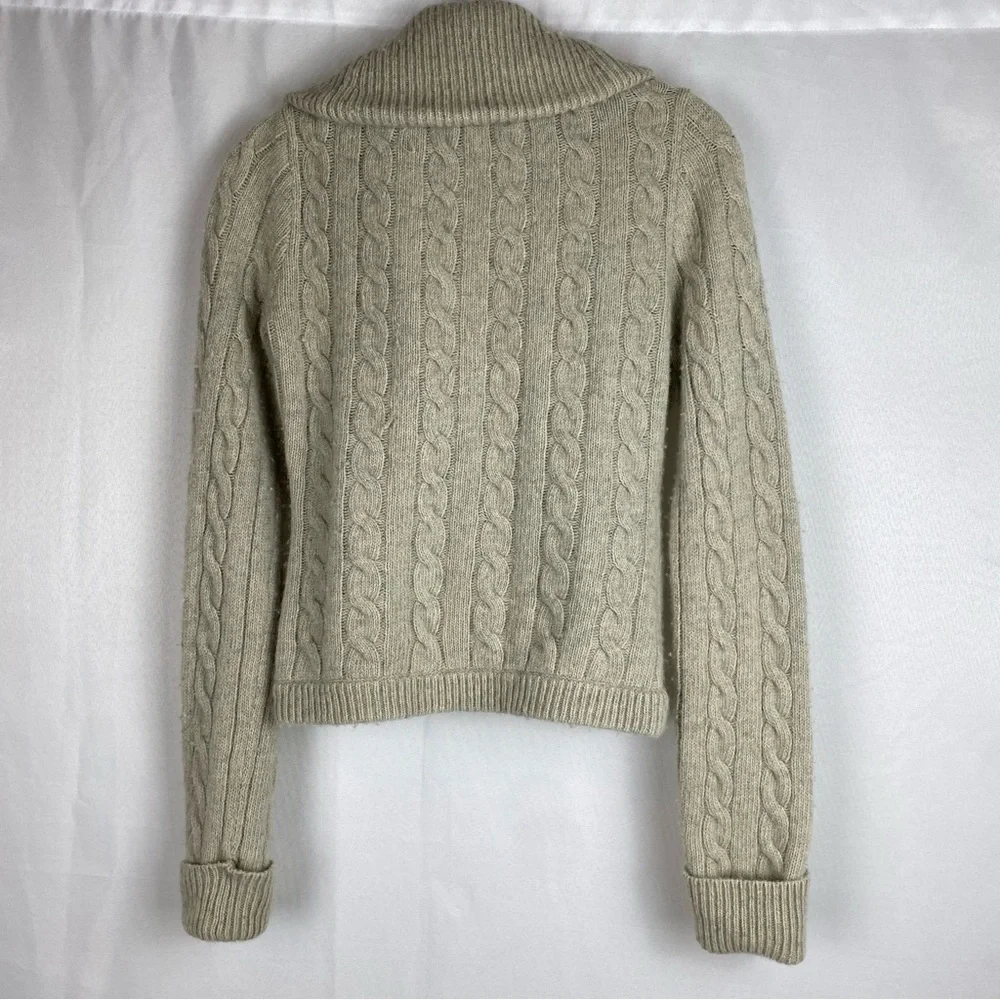 Free People Large Tan Cable Knit Cardigan - Picture 6 of 7